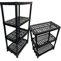 Kit 2 Estantes Plastico Reforçado Resistente 3 e 4 Prateleiras