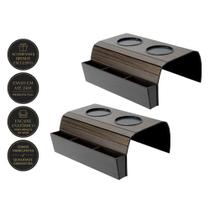 Kit 2 Esteira Porta Copos Bandeja para Braço de Sofá Madeira Suporte Porta Controle