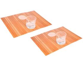 Kit 2 Esteira Protetora Braço Sofá Bambu Natural Porta Copos Duplo Resistente Multiuso Suporte Apoio