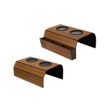 Kit 2 Esteiras Bandeja Mdf Suporte Porta Controle Remoto Braço De Sofá Caramelo