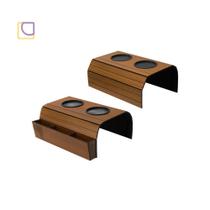 Kit 2 Esteiras Para Sofá Suporte Porta Copos e Porta Controle Bandeja Mdf Flexível Braço Sofá Apoio
