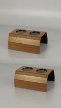 Kit 2 Esteiras Porta Copos Sofá MDF Caramelo