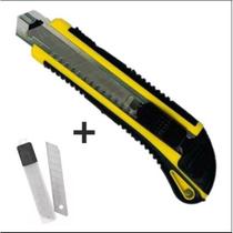 kit 2 Estilete Emborrachado Profissional 18mm Estesanato Papel Papelão + 5 Láminas Refil kit 2 Estilete Emborrachado Profissional 18mm Estesanato Papel Papelão + 5 Láminas Refil