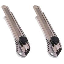 Kit 2 Estilete Metálico Reforçado Profissional 18mm Kit 2 Estilete Metálico Reforçado Profissional 18mm