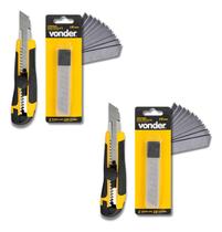 Kit 2 Estiletes 18 mm + 2 Lâminas Estilete 18mm Vonder