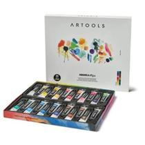 kit 2 estojo Aquarela Bisnaga Misci 6ML c/ 24 cores 48 total