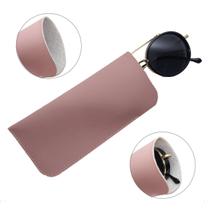 Kit 2 Estojo Porta Oculos De Sol Feminino Masculino Capinha Fino Para Bolsa Em Sintético Rosa Kit 2 Estojo Porta Oculos De Sol Feminino Masculino Capinha Fino Para Bolsa Em Sintético Rosa