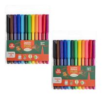 Kit 2 Estojos Canetinhas 12 Cores Hidrográficas Plus Leo&Leo Kit 2 Estojos Canetinhas 12 Cores Hidrográficas Plus Leo&Leo