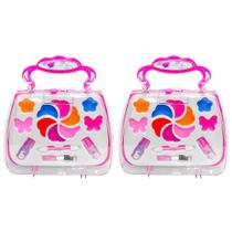 Kit 2 Estojos de Maquiagem Bolsinha Rosa Maquiar Infantil Meninas + Anvisa 15 Peças Kit 2 Estojos de Maquiagem Bolsinha Rosa Maquiar Infantil Meninas + Anvisa 15 Peças