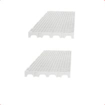 Kit 2 Estrado Piso Pallet Plástico Resistente 25x50 Branco