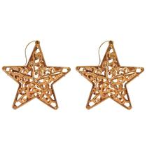 Kit 2 Estrelas Tridimensional Arabesco Bronze Metalizado 10cm - Magizi Kit 2 Estrelas Tridimensional Arabesco Bronze Metalizado 10cm - Magizi