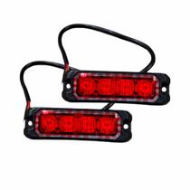 Kit 2 Estrobos Led Vermelho 12v Polícia Som Carro Moto Van Kit 2 Estrobos Led Vermelho 12v Polícia Som Carro Moto Van