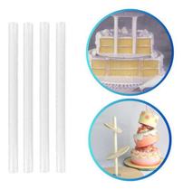 Kit 2 Estrutura Para Bolo 16 Tubos De 30cm Andares Branco Festa