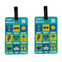 Kit 2 Etiqueta Bagagem Identificador Mala Mochila Tag Viagem
