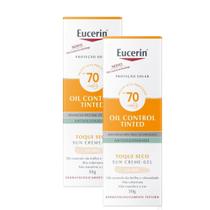 Kit 2 Eucerin Sun Oil Control Tinted Claro FPS 70 Protetor Solar Facial 50g