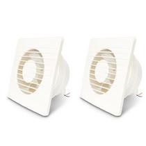 Kit 2 Exaustor Para Banheiro Apartamento 100mm Bivolt Potência 18W Com Tela E Grade Doméstico 15cm