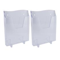 Kit 2 Expositor Cristal A4 com base para apoio 233x40x295mm