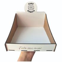 Kit 2 Expositores Para Cake Donuts Mdf 3mm Branco 20x20x18cm