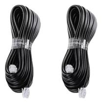 Kit 2 Extensão 5 Metros Lisa Fio Chato Telefone E Fax Preto 127v/220v Kit 2 Extensão 5 Metros Lisa Fio Chato Telefone E Fax Preto 127v/220v