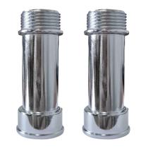 Kit 2 Extensão P/ Torneira Longa 1/2'' 76mm Metal Cromado