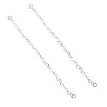 Kit 2 Extensor Coração 5 Cm Com Fecho Prata Legitima 925