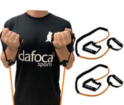 Kit 2 Extensores Elástico VP1064 Vollo Sports Nível Médio Com Pegadores Preto e Laranja Kit 2 Extensores Elástico VP1064 Vollo Sports Nível Médio Com Pegadores Preto e Laranja