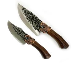 Kit 2 Facas Churrasco Luxo Dragão Amigo Presente Pai Churras King Artesanal Bainha Kit 2 Facas Churrasco Luxo Dragão Amigo Presente Pai Churras King Artesanal Bainha