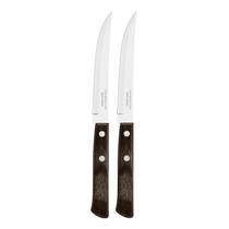 Kit 2 Facas de Churrasco Tramontina Polywood Inox Cabo Castanho
