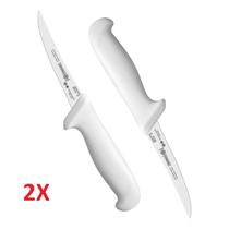 Kit 2 Facas de Desossa Mundial 5" Lamina em Aço Inox Curvada Cabo Branco (5516-5)