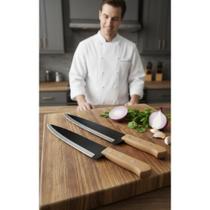 Kit 2 Facas Peixeira Aço Carbono Cabo Madeira 5" e 8" Kit 2 Facas Peixeira Aço Carbono Cabo Madeira 5" e 8"