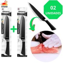 Kit 2 Facas Super Afiada Shark 7 Chef Peixe Carne Cozinha