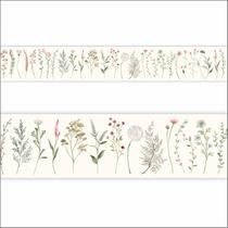 Kit 2 Faixa Adesiva Decorativa Border Floral Aquarela Ramos Kit 2 Faixa Adesiva Decorativa Border Floral Aquarela Ramos