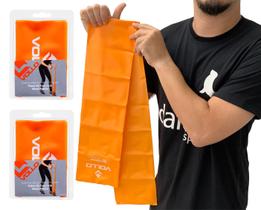 Kit 2 Faixas De Exercícios em TPE Vollo Sports VP1023 120x15cm Nível Médio Laranja