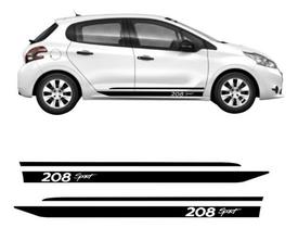 Kit 2 Faixas Laterais Adesivo Vinil Compatível Peugeot 208