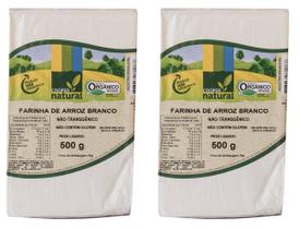 Kit 2 farinha de arroz branco orgânico à vácuo coopernatural 500 g