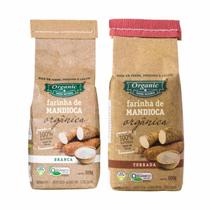 Kit 2 Farinha de Mandioca Orgânica 500g: Branca, Torrada