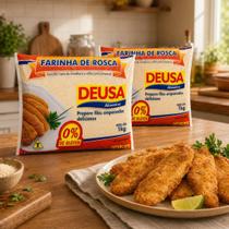 Kit 2 Farinha de Rosca Deusa 1kg Empanar Crocante Sem Glúten Kit 2 Farinha de Rosca Deusa 1kg Empanar Crocante Sem Glúten