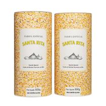 Kit 2 farofas gourmet especial santa rita temperada com alho 500g crocante premium