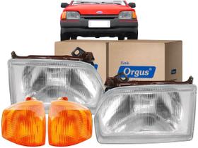 Kit 2 Faróis + 2 Lanternas do Pisca Dianteiro Escort 1987 a 1992 Apollo Verona Escort Hobby 93 a 96