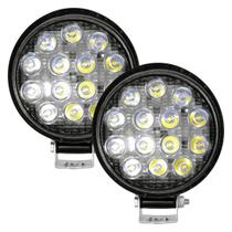 Kit 2 Farol 14 Leds Milha Off Road Redondo 42w Jeep 12v/24v