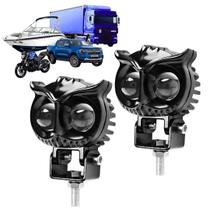 Kit 2 Farol Bivolt universal luz branca quente modo carro Par Farol Milha Moto Auxiliares Led Dual Color Luz Auto Ip67