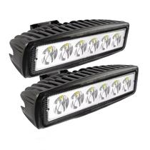 Kit 2 Farol De Milha Auxiliar 6 Leds 18w Off Road Moto Carro