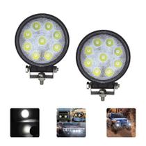 Kit 2 farol de milha redondo 9 leds 27w universal cinoy