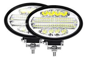 Kit 2 Farol Led Oval 144w 12v 24v Linha Pesada Caminhão Trator Colheitadeira