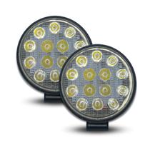 Kit 2 Farol Led Redondo Milha 10w 14 Leds Jeep Universal