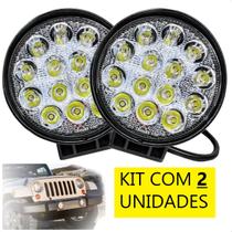 Kit 2 Farol Led Redondo Milha 42w 14 Leds Off-road 12v/24v - CSSTORE