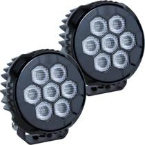 Kit 2 Farol Led Xroad Black Redondo Auxiliar 9 Leds 10-30V 35W 4050Lm 9,9cm