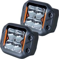 Kit 2 Farol Led Xroad Embutido Auxiliar 4 Leds 10-30V 20W 1800Lm 12,2cm Kit 2 Farol Led Xroad Embutido Auxiliar 4 Leds 10-30V 20W 1800Lm 12,2cm