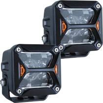 Kit 2 Farol Led Xroad Quadrado Auxiliar 4 Leds 10-30V 20W 1800Lm 8,2cm