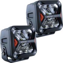 Kit 2 Farol Led Xroad Quadrado Auxiliar 6 Leds 10-30V 58W 7200Lm 10,7cm